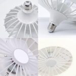 ⁦Ceiling Fan with LED Light E27 Connection Cool White Light Internal Blades Ceiling Fan 1 Speed and Quiet Motor⁩ - الصورة ⁦2⁩