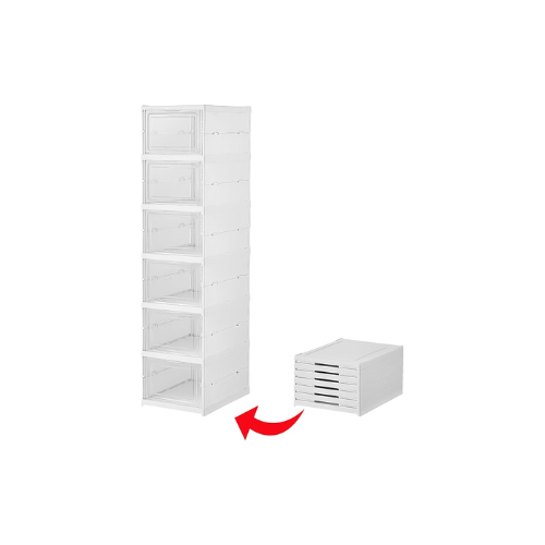 تصميم بدون عنوان (81) Foldable Free Standing Shoe Rack Organizer for Neat Shoe Storage (6 Compartment) - الصورة 1