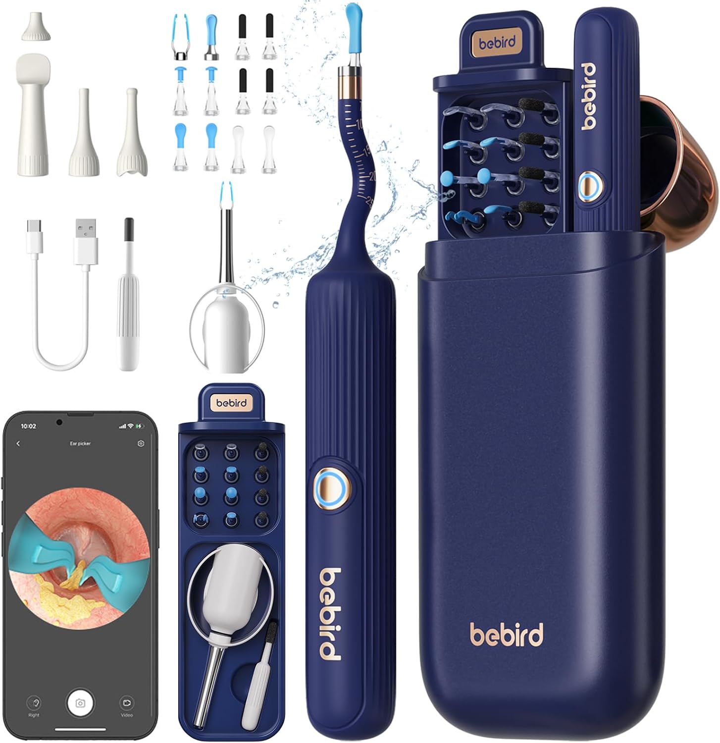 71fTugPOr6L._AC_SL1500_ Bebird Ear Wax Removal Tool Camera, Visual Earwax Cleaner with Cleaning Kit as Spade/Spoon/Pick/Tweezer Clean Ears for Family, Ear-Scope Otoscope Wireless WiFi Connect - Image 1