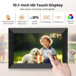 FANGOR 10.1 Inch WiFi Digital Picture Frame 1280x800 HD IPS Touch Screen, Electronic Smart Photo Frame with 32GB Storage, Auto-Rotate, Instantly Share Photos/Videos via Uhale App from Anywhere - Image 5